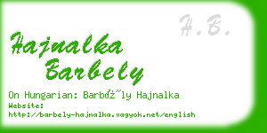 hajnalka barbely business card